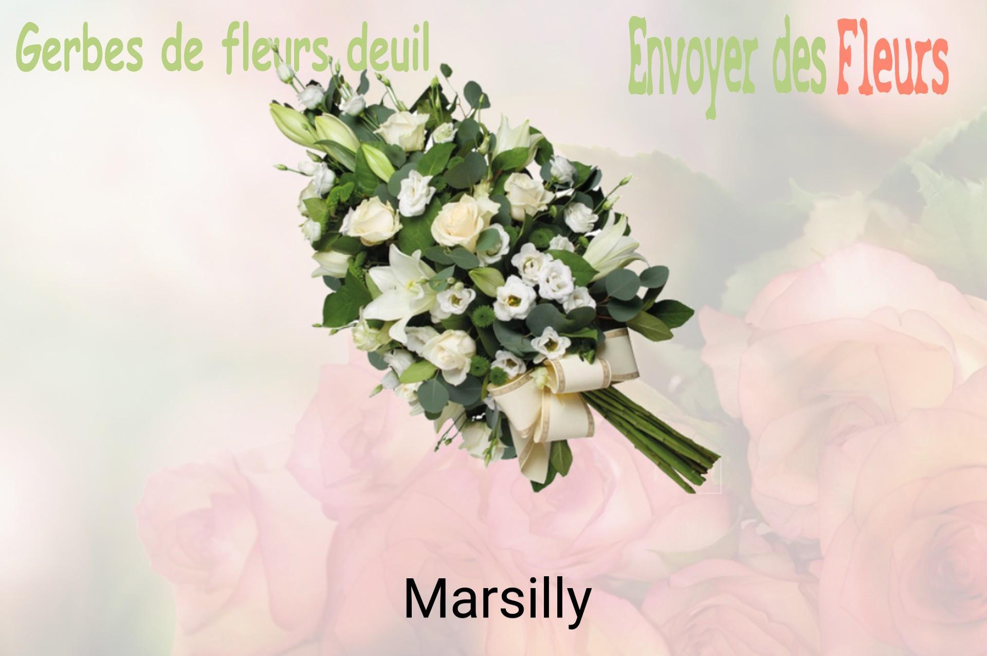 Gerbe de fleurs de deuil livrée à Marsilly